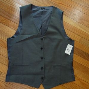 Men's Vest Slim Fit M Sharkskin Gray 5 Buttons New